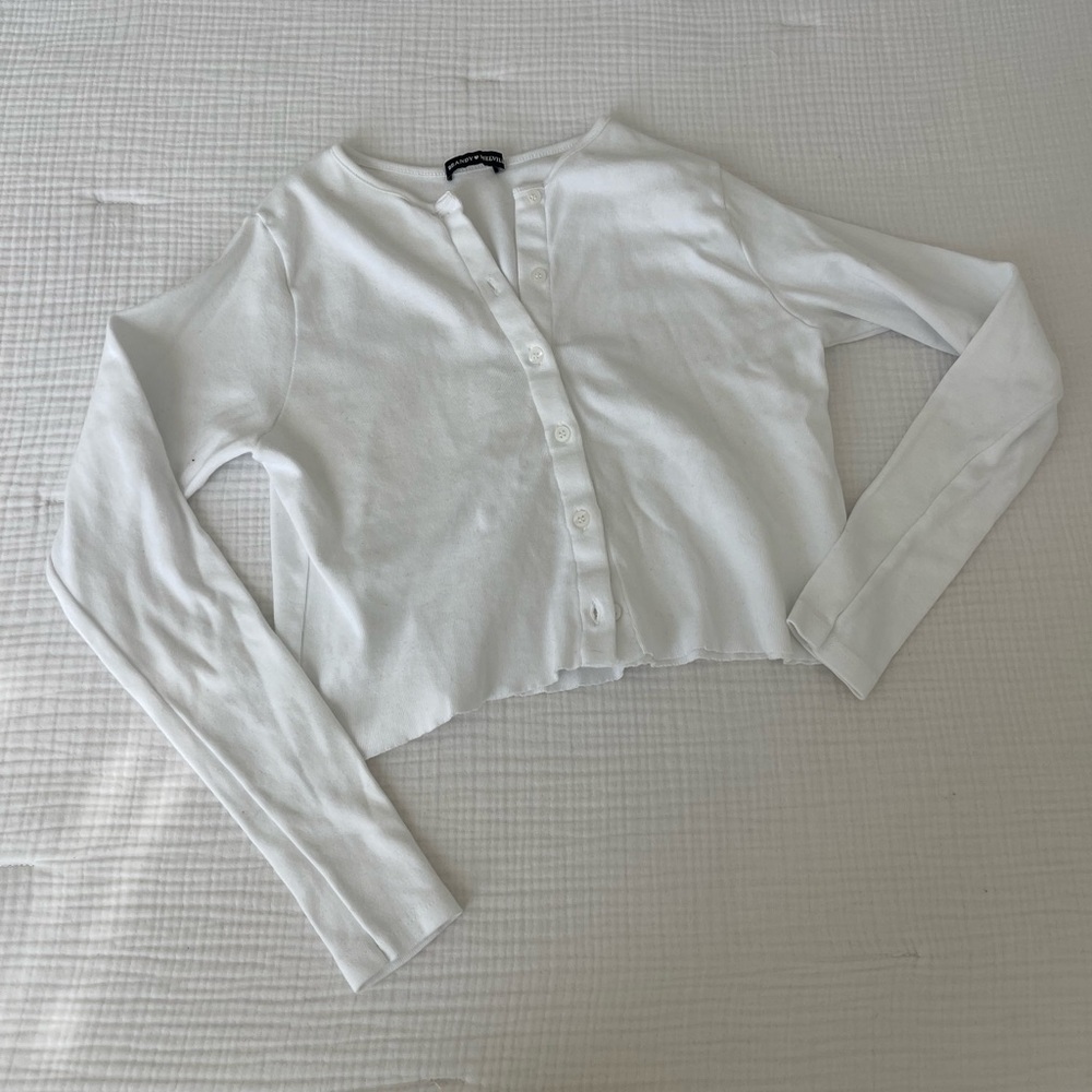 Brandy Melville white button long sleeve